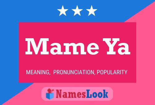 Mame Ya Name Poster