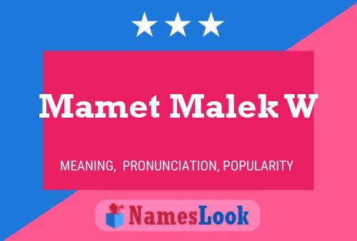 Mamet Malek W Name Poster