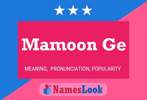 Mamoon Ge Name Poster