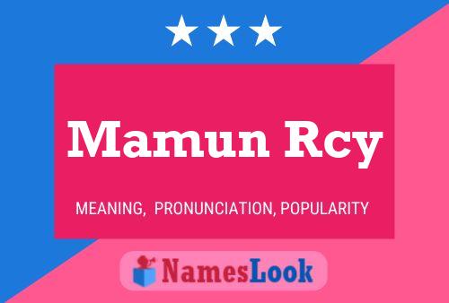 Mamun Rcy Name Poster