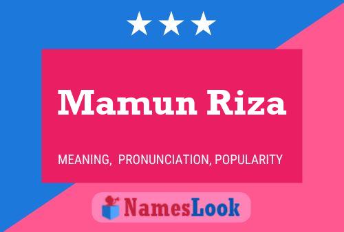 Mamun Riza Name Poster