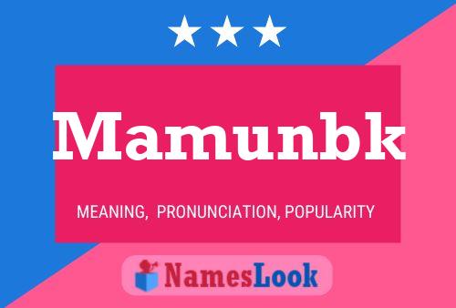 Mamunbk Name Poster