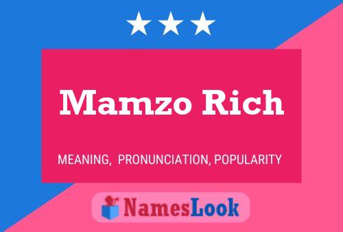 Mamzo Rich Name Poster