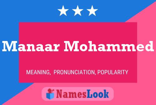 Manaar Mohammed Name Poster