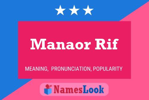 Manaor Rif Name Poster