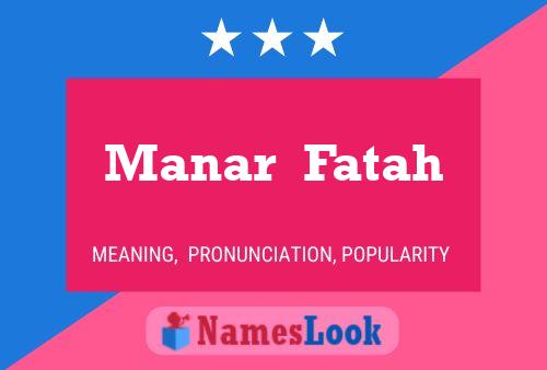 Manar  Fatah Name Poster