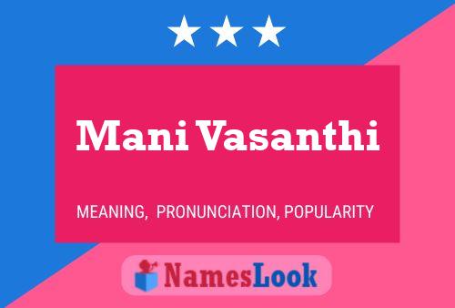 Mani Vasanthi Name Poster