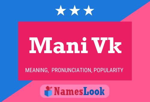 Mani Vk Name Poster