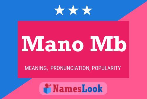 Mano Mb Name Poster