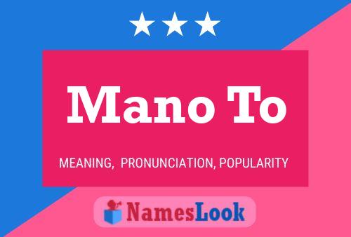 Mano To Name Poster