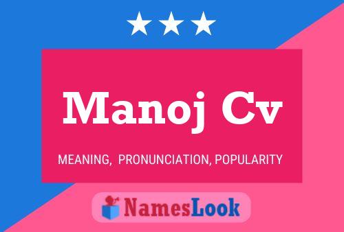 Manoj Cv Name Poster