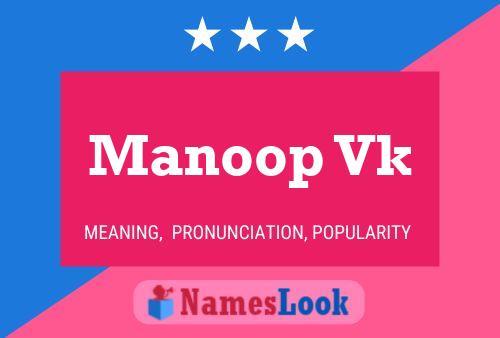 Manoop Vk Name Poster