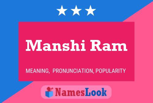 Manshi Ram Name Poster