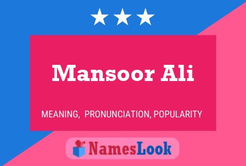 Mansoor Ali Name Poster