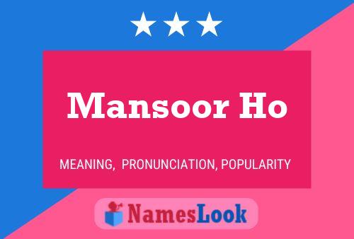 Mansoor Ho Name Poster