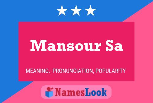 Mansour Sa Name Poster