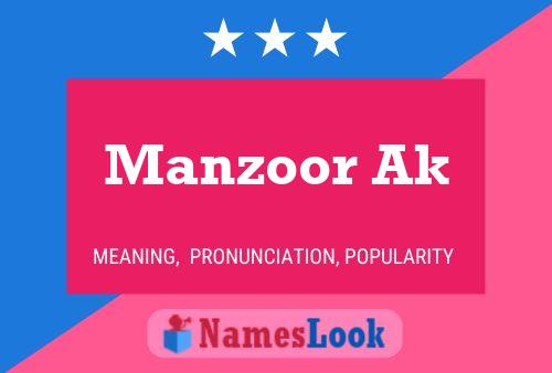 Manzoor Ak Name Poster