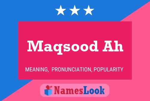 Maqsood Ah Name Poster