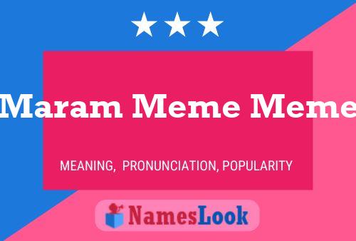 Maram Meme Meme Name Poster