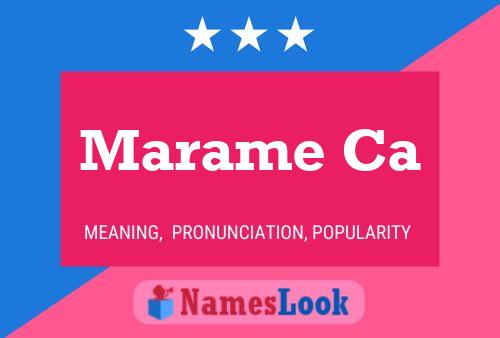 Marame Ca Name Poster