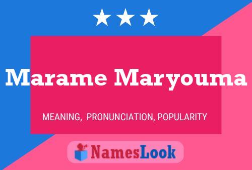 Marame Maryouma Name Poster