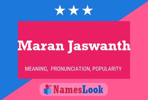 Maran Jaswanth Name Poster