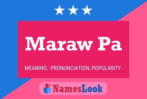 Maraw Pa Name Poster