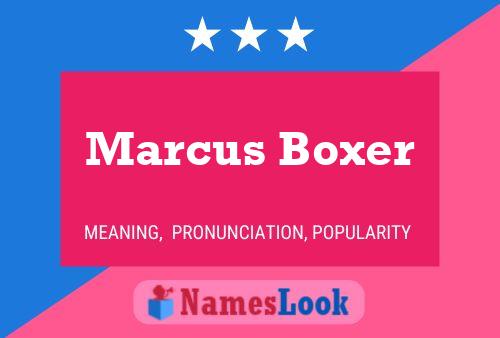 Marcus Boxer Name Poster