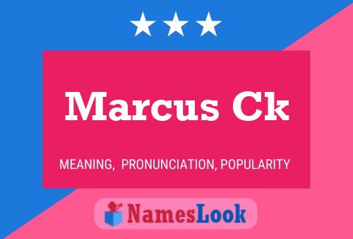 Marcus Ck Name Poster