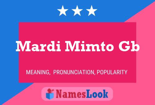 Mardi Mimto Gb Name Poster