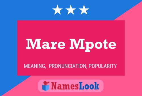 Mare Mpote Name Poster