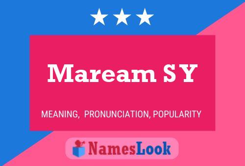 Maream S Y Name Poster