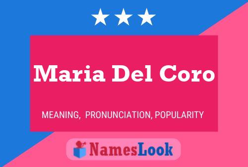 Maria Del Coro Name Poster