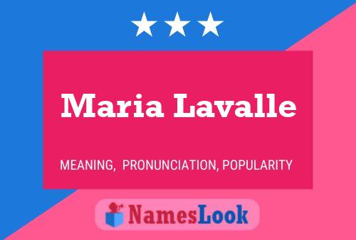 Maria Lavalle Name Poster