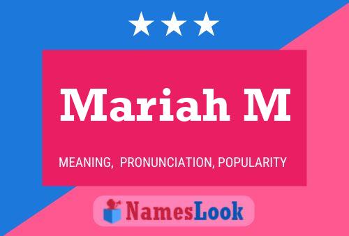 Mariah M Name Poster