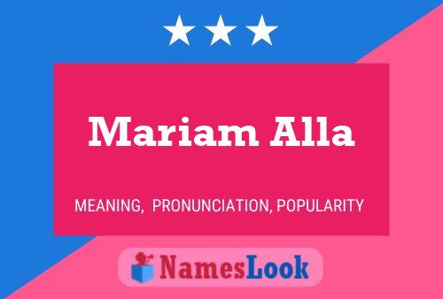 Mariam Alla Name Poster