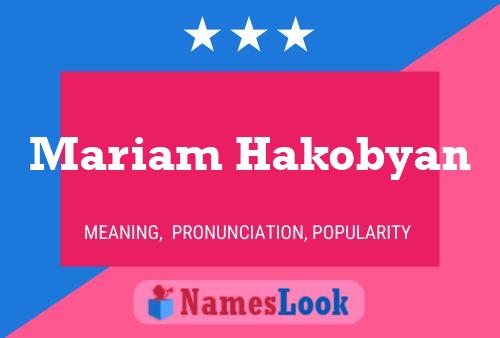 Mariam Hakobyan Name Poster