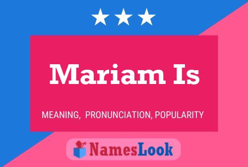 Mariam Is Name Poster