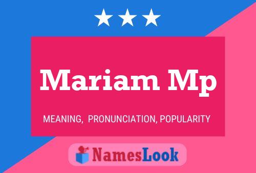 Mariam Mp Name Poster