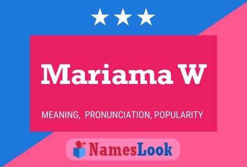 Mariama W Name Poster