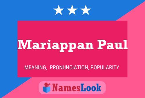 Mariappan Paul Name Poster