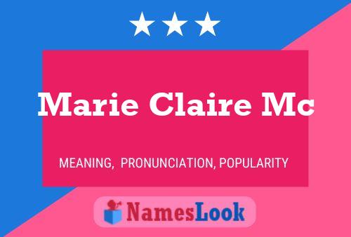 Marie Claire Mc Name Poster