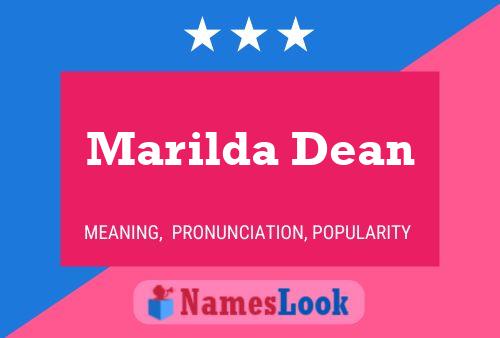 Marilda Dean Name Poster