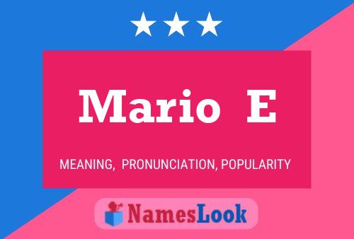 Mario  E Name Poster