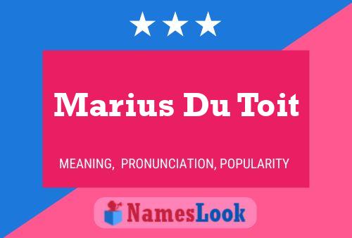 Marius Du Toit Name Poster