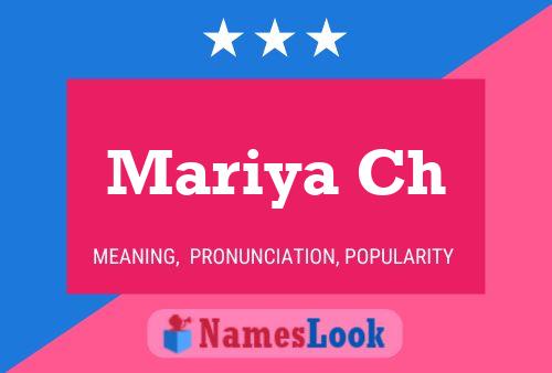 Mariya Ch Name Poster