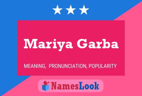 Mariya Garba Name Poster