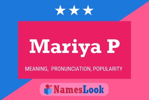 Mariya P Name Poster