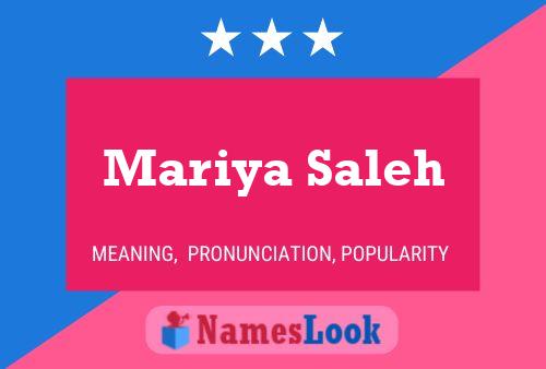 Mariya Saleh Name Poster