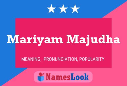 Mariyam Majudha Name Poster